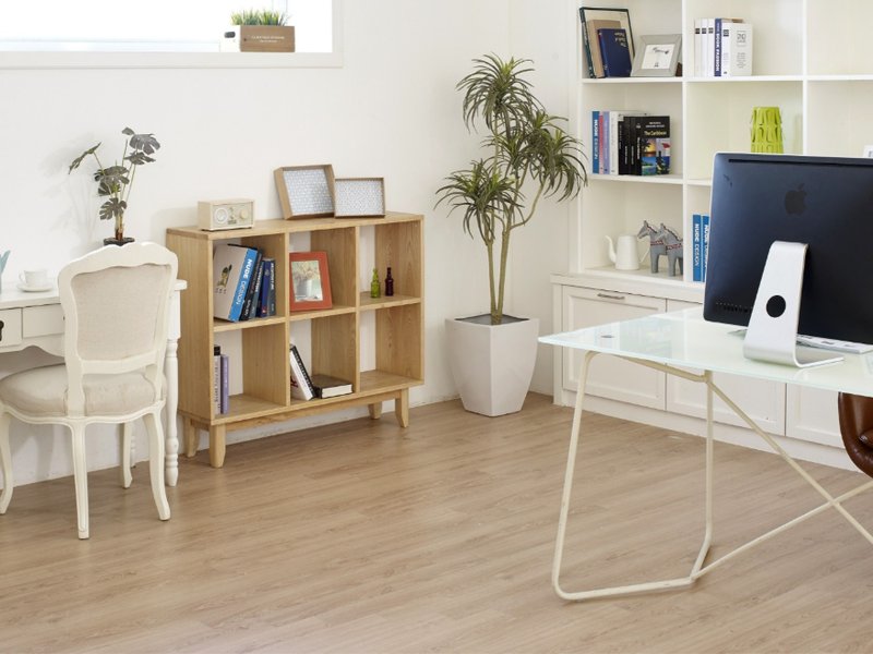 Home office with waterproof flooring in Twin Cities