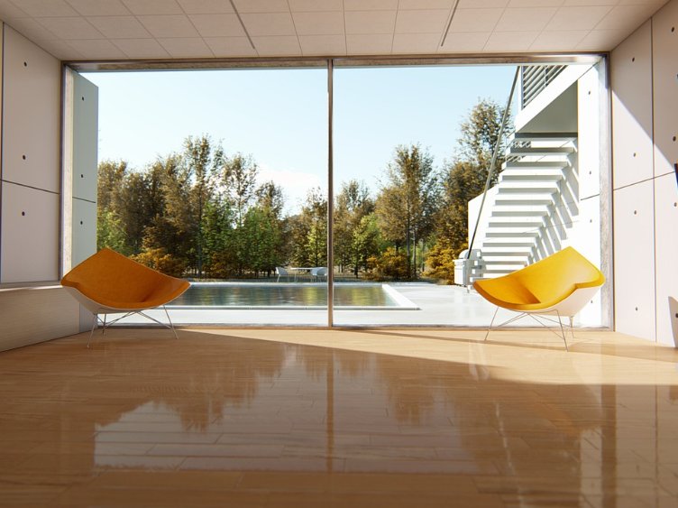 Clean wood flooring in a modern home